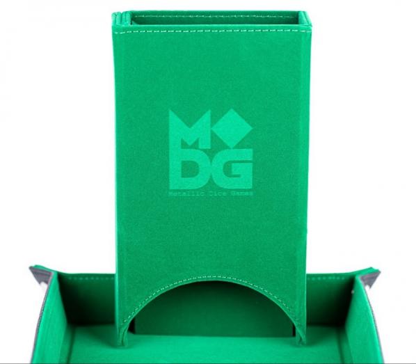 Velvet Fold Up Dice Tower – Magnetischer Würfelturm, Grün, Für Tabletop-Spiele