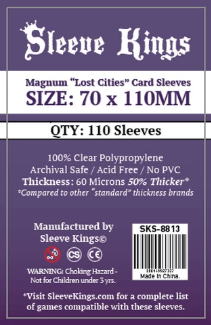 Sleeve Kings: Magnum ''Lost Cities'' Card Sleeves (70x110mm) - 110 Pac Game Kastle Sleeve Kings: Magnum ''Lost Cities'' Card Sleeves (70x110mm) - 110 Pac Game Kastle