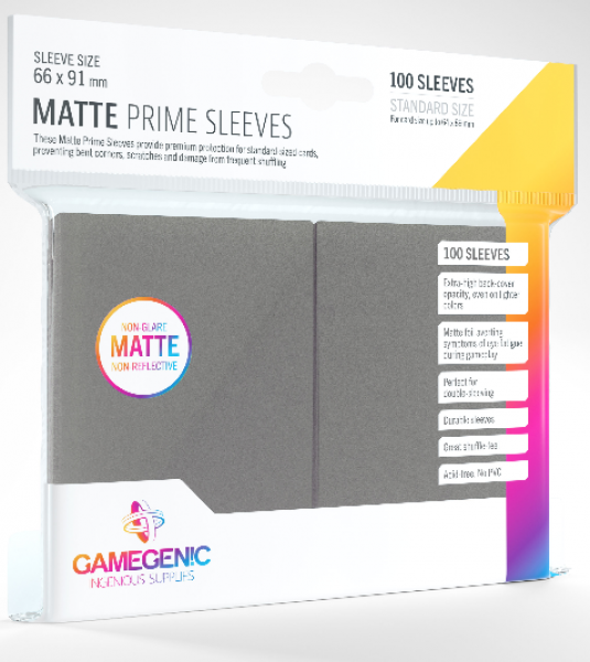 gamegenic matte standard card game sleeves Amazon.com: Matte Prime Standard-Sized Card Sleeves | 100 Pack of 66 mm by 91 mm Card Sleeves | Premium Quality Card Game Holder | Use with TCG and LCG Games