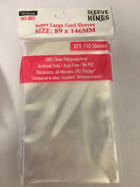 sleeve kings card sleeves Sleeve Kings: Super Large Sleeves (89x146mm) -110 Pack, 60 Microns – Game Kastle
