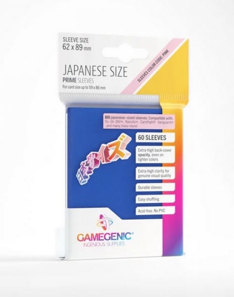 Gamegenic: Japanese Size Prime Sleeves - Blue (60) Game Kastle Gamegenic: Japanese Size Prime Sleeves - Blue (60) Game Kastle